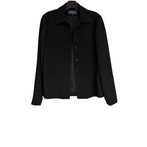 Harold's Black Button Down Blazer Jacket Women's Size2 Office Professional Lined